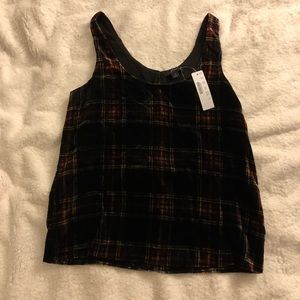 NWT JCREW Velvet Tank Top in Stewart Tartan Size 0